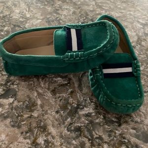 Janie and Jack toddler boys suede green loafer